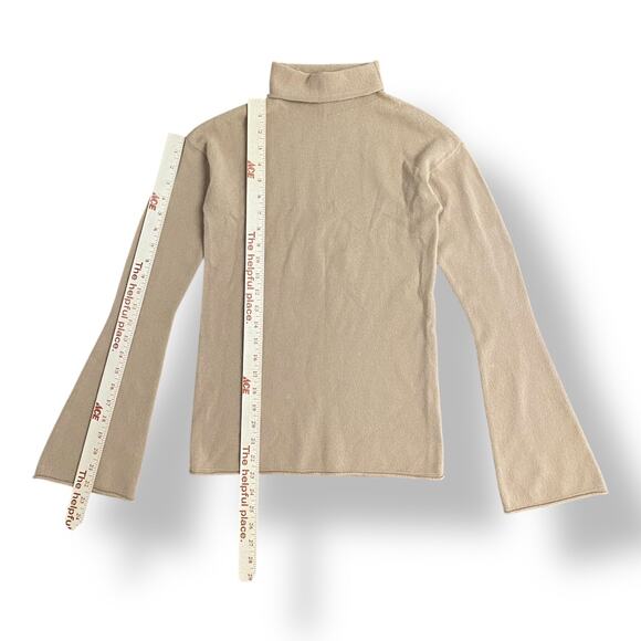 Theory Bell-Sleeve Cashmere Sweater Womens Size XS Brown Business - Picture 3 of 7